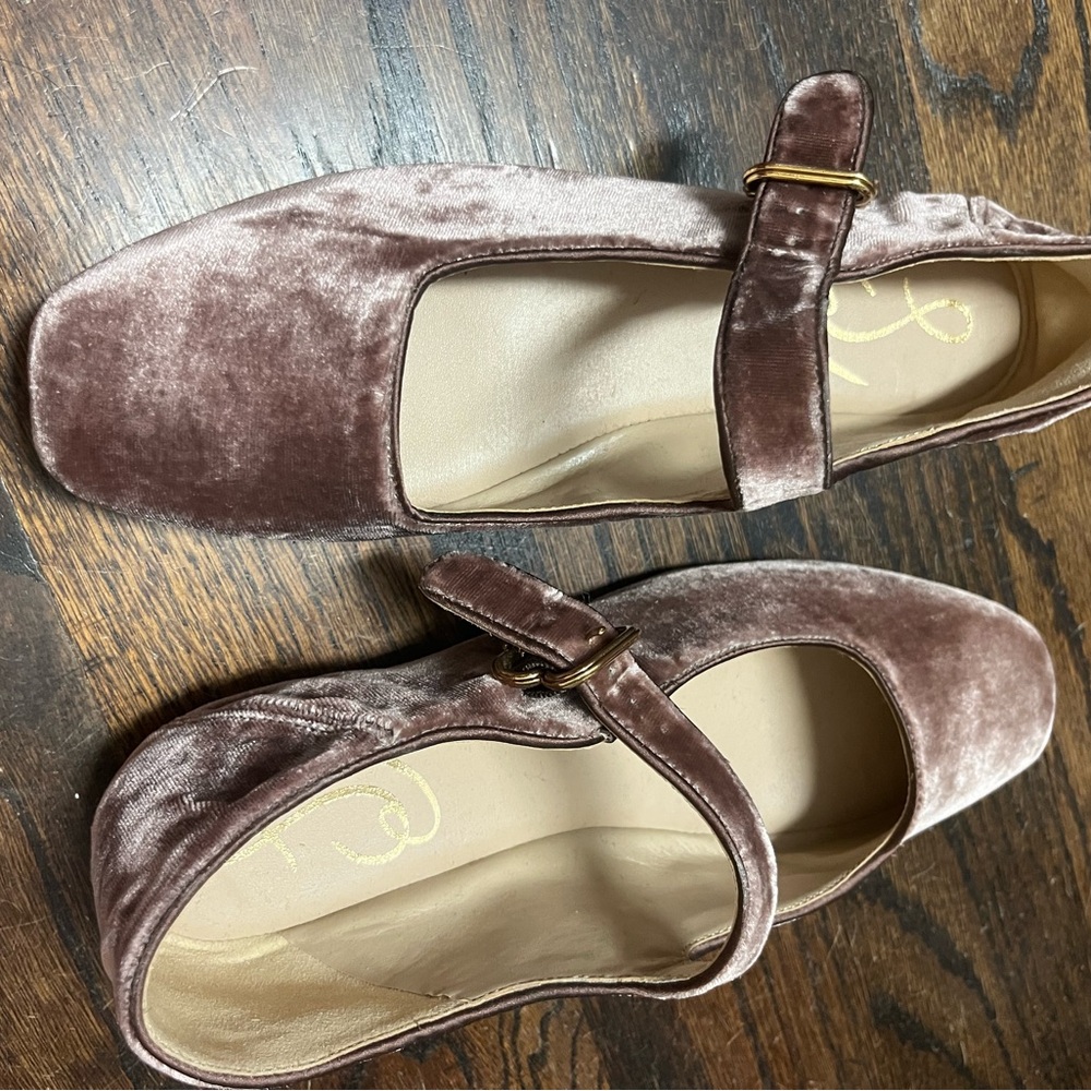 NWOT Sam Edelman Brown Velvet Flats